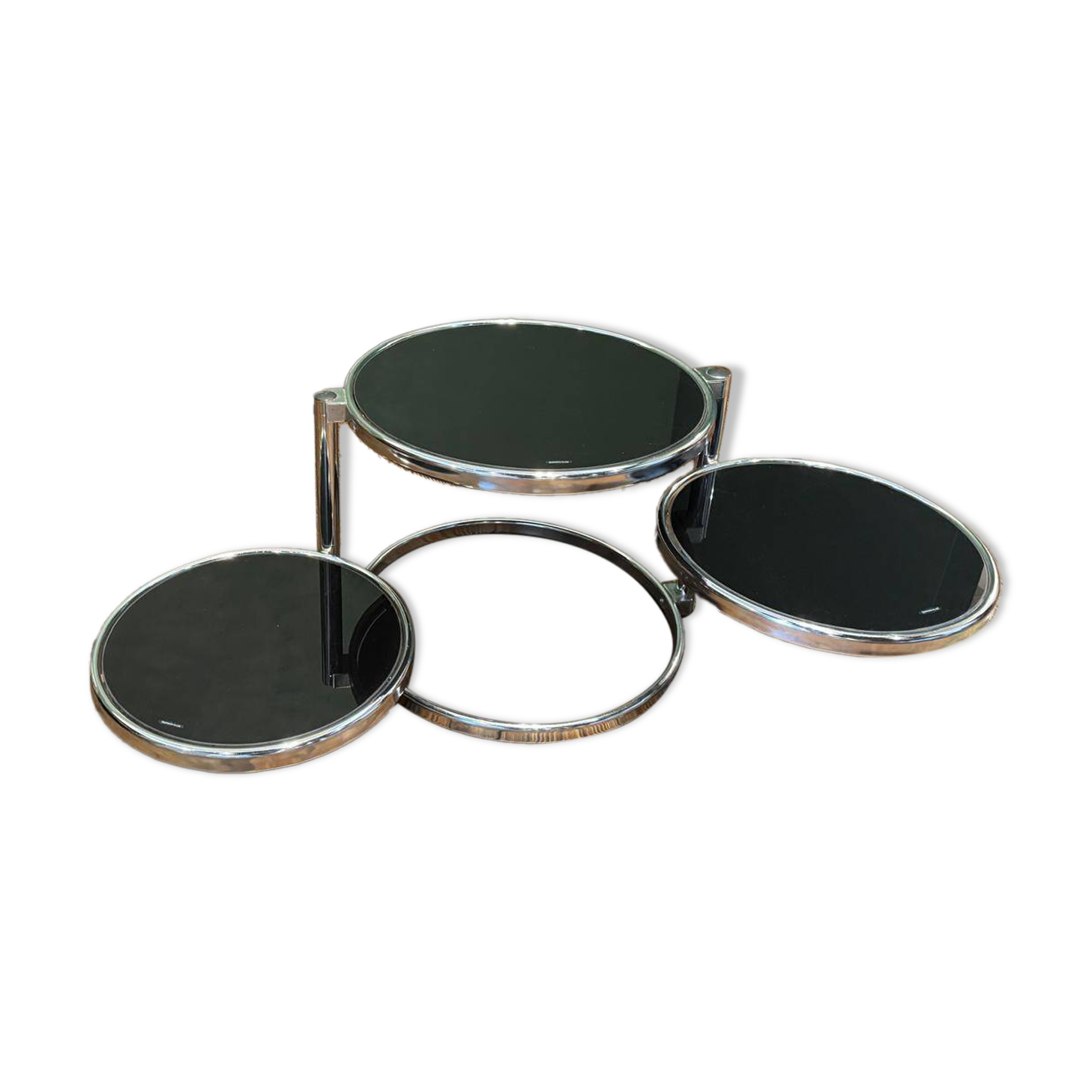 Vintage smoked glass and chrome side table