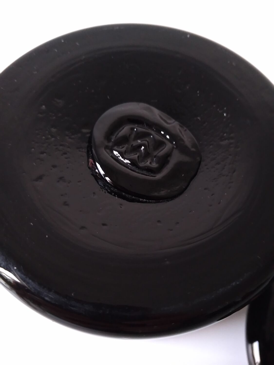 Black opaque glass box with WV glass stamp