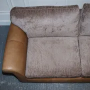 Vintage Three-Seater Sofa in Leather and Fabric by Alexander & James Blake