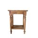Vintage wooden and wicker side table