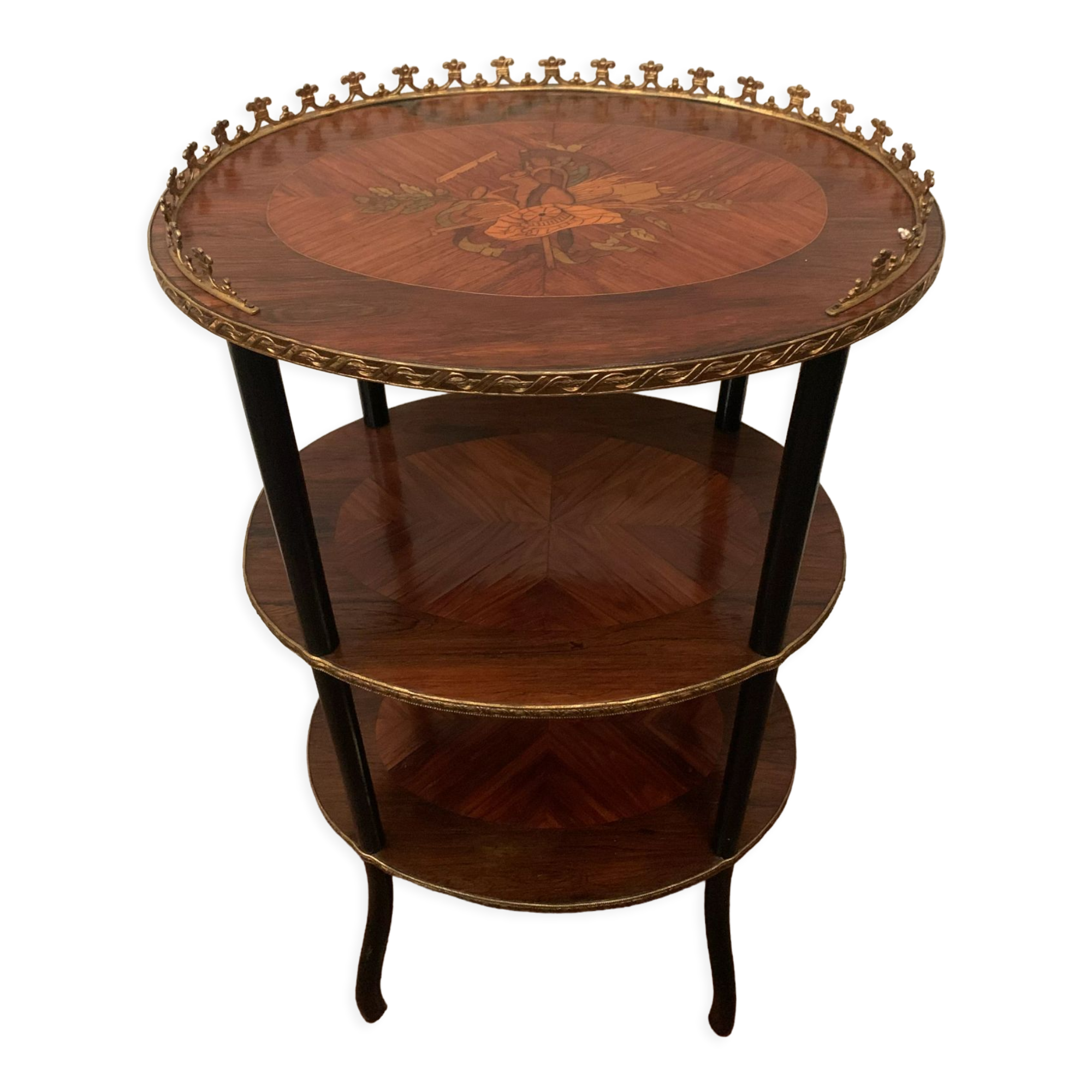 Saddle Napoleon III has three trays in marquetry XX century