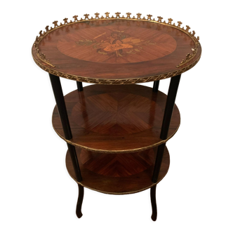 Saddle Napoleon III has three trays in marquetry XX century