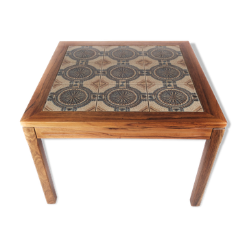 Table basse en palissandre et avec des carreaux de design danois, années 1960