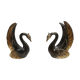 Pair of ancient zoomorphic bookends, swan statues
