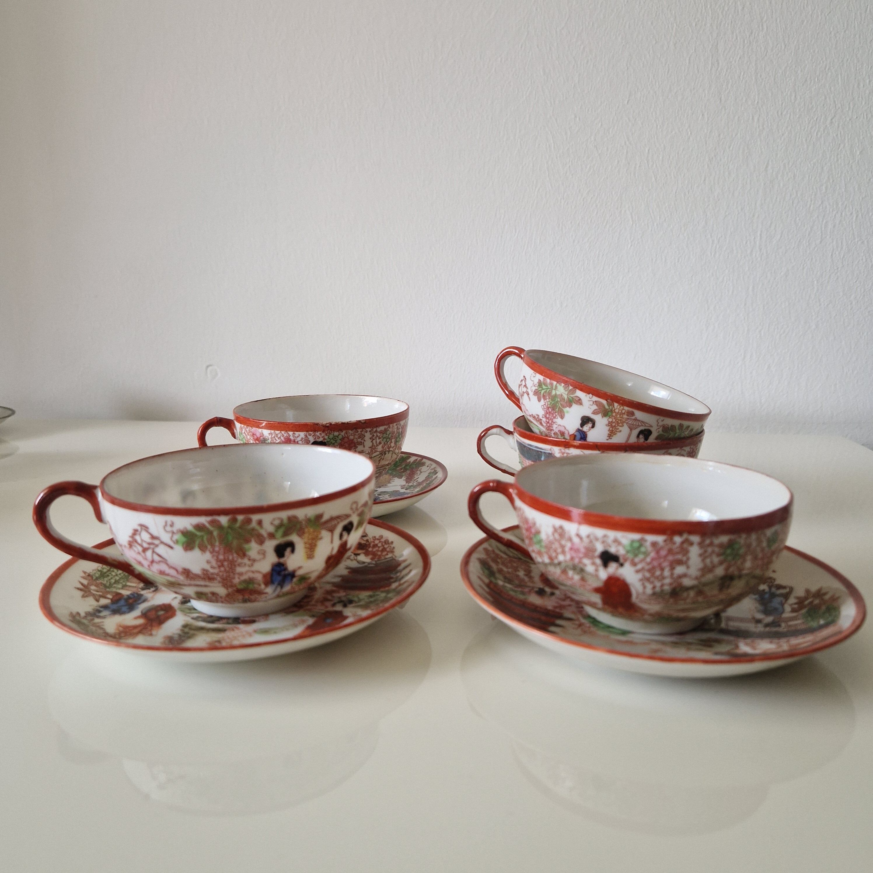 Set of 5 Japanese cups