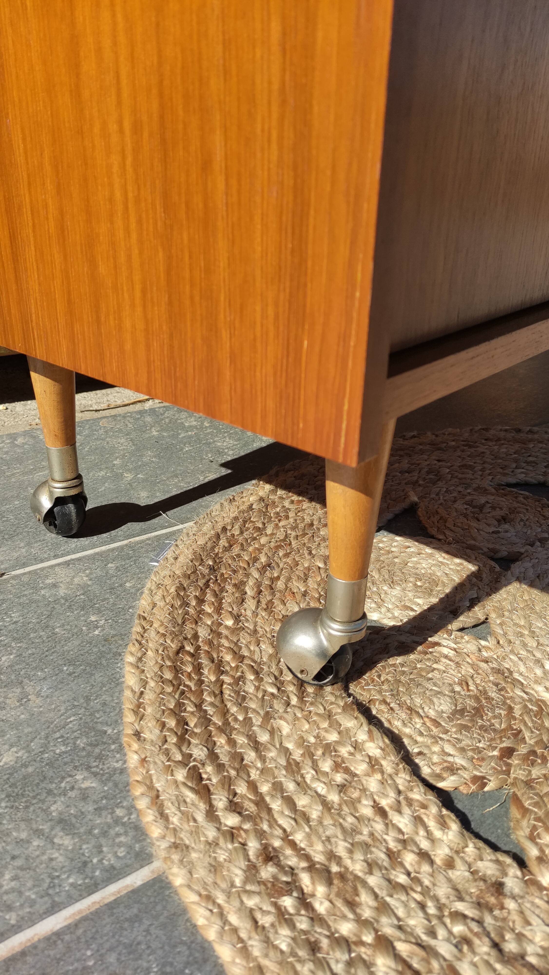 Buffet or vintage bar compass feet and casters