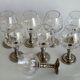 Series of eight crystal wine glasses with tin foot 95° 350 ml
