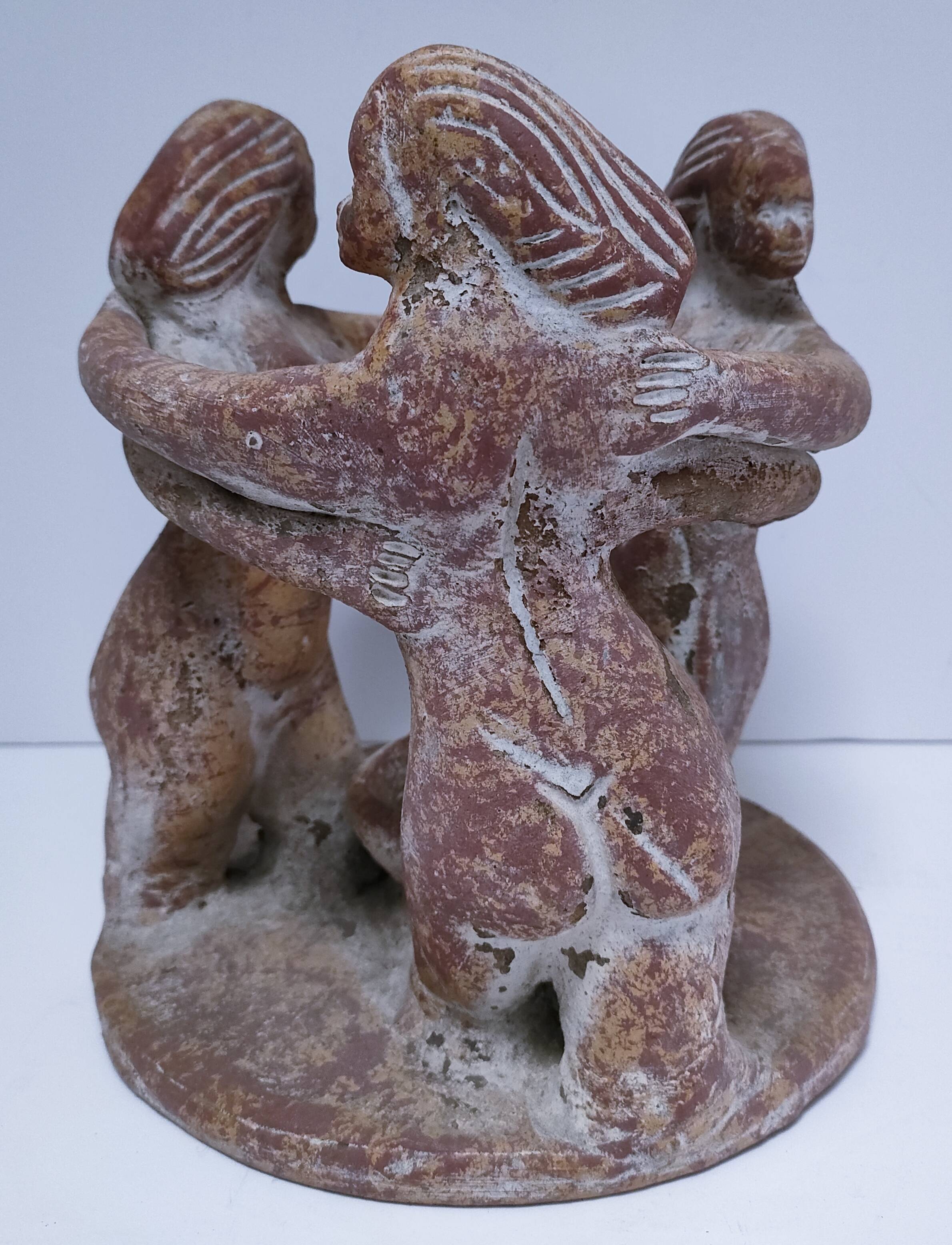ceramic candlestick centrepiece terracotta patina
