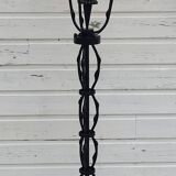 Black wrought iron floor lamp attributed to Gilbert Poillerat