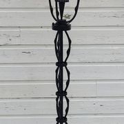 Black wrought iron floor lamp attributed to Gilbert Poillerat