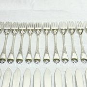 Christofle – 12-piece silver-plated fish cutlery set, Marly model