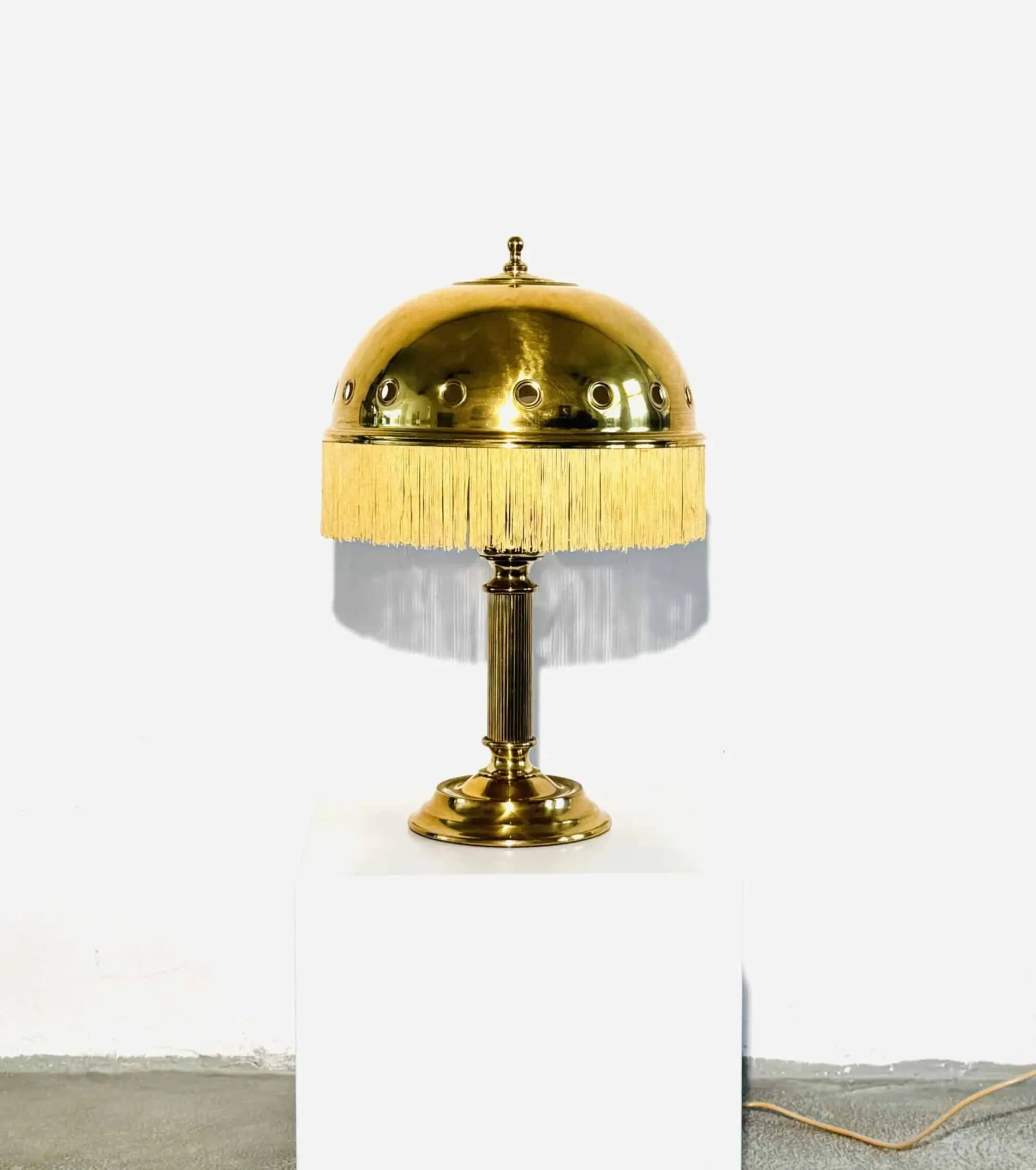 Brass Mushroom Table Lamp By Sölken Leuchten, Germany, Circa 1960S