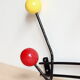 Wall coat holder years 60, 8 hooks wooden balls and lacquered metal