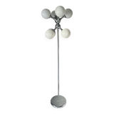 Chrome and glass atom floor lamp