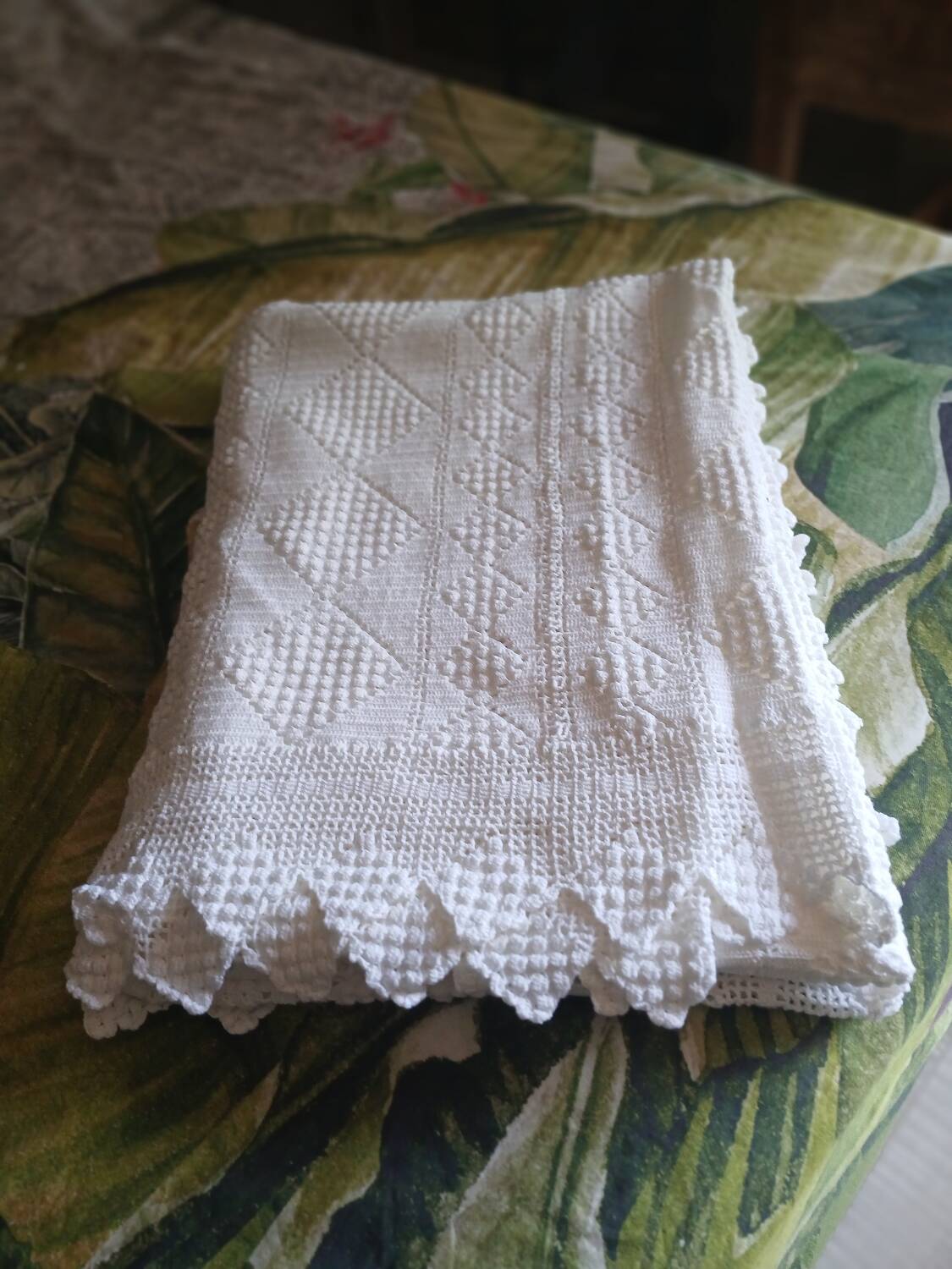 2 antique crochet bedspreads