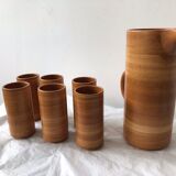 Set of 6 glasses in sandstone and carafe