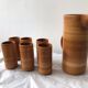 Ensemble de 6 verres en grès et carafe