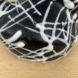 Spaghetti vase free form ceramic Vallauris 50s, red and black