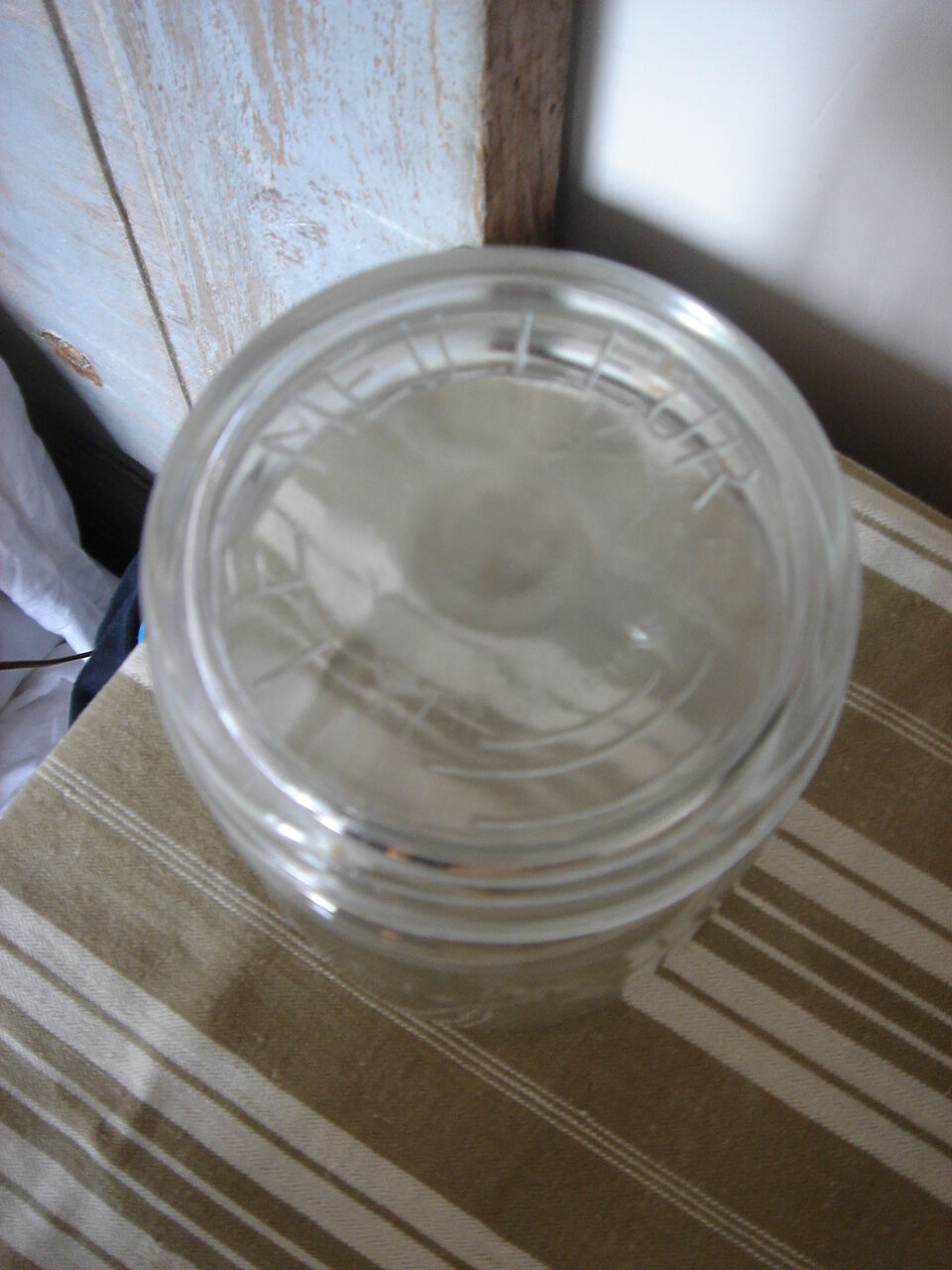 Lot 3 jars the best transparent glass 1 l cover