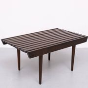 1960's Mid-Century Modern Danish Style Wood Slat Coffee Table or bench