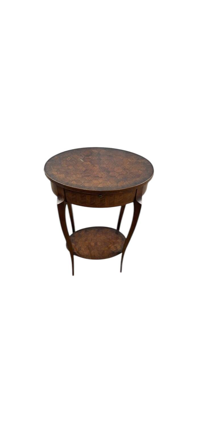 Louis XV style marquetry pedestal table-509012