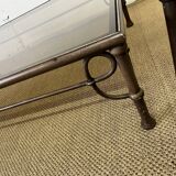 Coffee table set and wrought iron sofa end