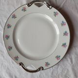4 dessert plates + floral porcelain cake dish LT France