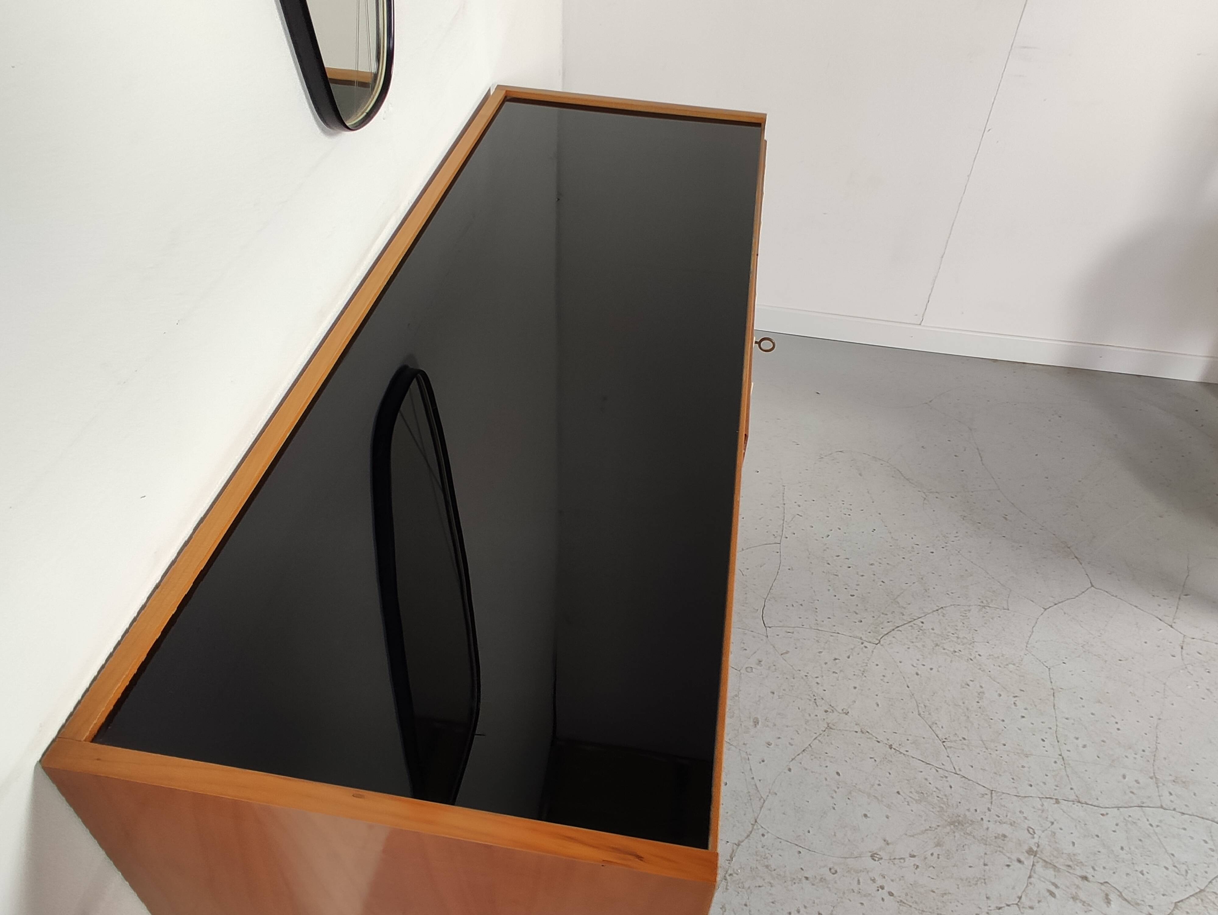 Scandinavian vintage wood and glass enfilade , 50s/60s