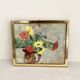 Oil on canvas from the 70s framed under glass.