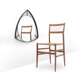 Vintage mirror with a metal and brass frame, 1950s.