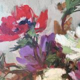 Table HST "Bouquet of Flowers" by J. Terny - 50's frame