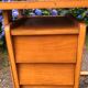 Vintage desk with beech compass legs with 3 drawers.