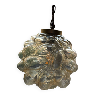 Art deco champagne-colored bubble glass pendant light