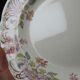 Antique Longchamp service shallow dish with polychrome daisies, ironstone, 19th century.