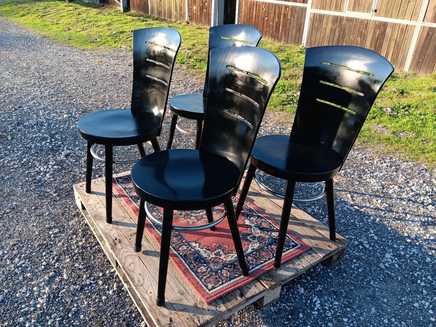Lot of 4 vintage Baumann chairs