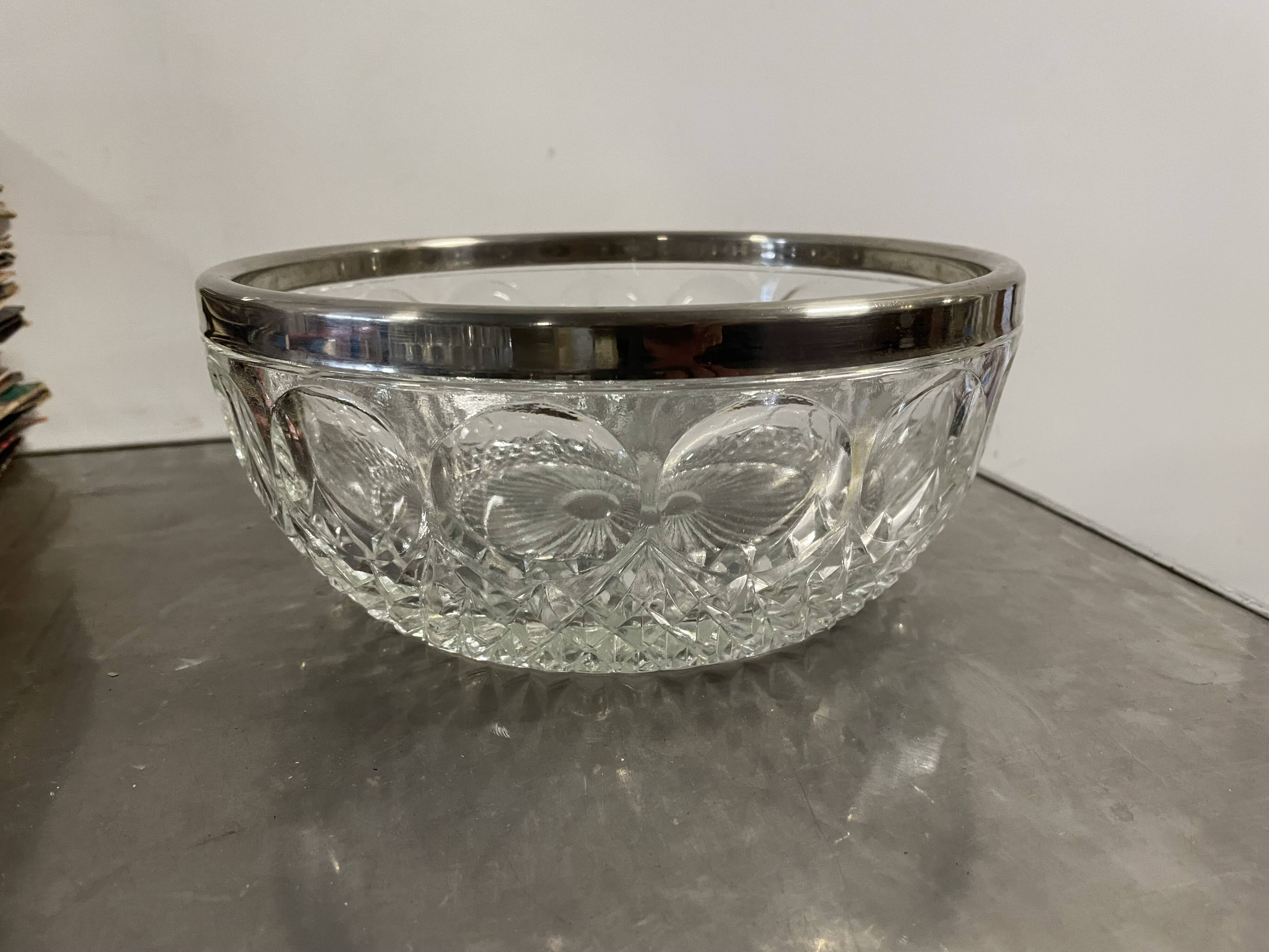Silver and crystal metal cup