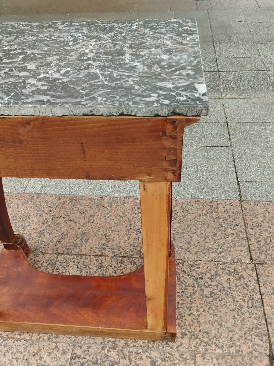 Antique Louis XVI style console with marble top