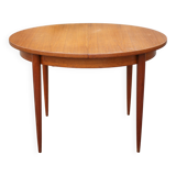 Scandinavian design wooden table, dining room table with integrated extension