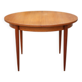 Scandinavian design wooden table, dining room table with integrated extension