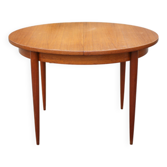 Scandinavian design wooden table, dining room table with integrated extension