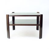 Table basse en hêtre foncé par Hikor Pisek Tchécoslovaquie années 1980