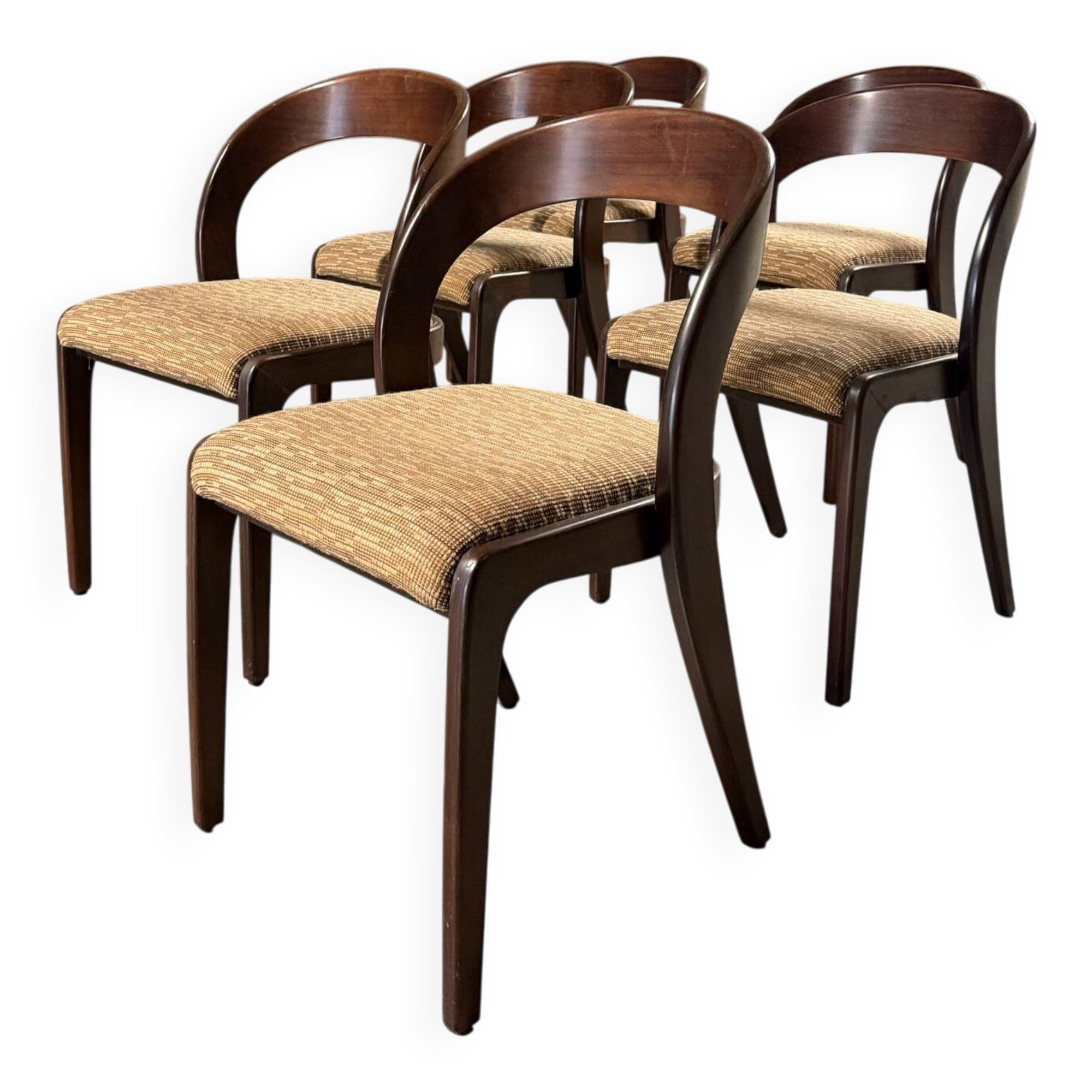 Set of 6 "Gondole" chairs by Baumann from the 1960s.