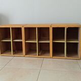 Set of 3 old workshop lockers