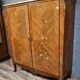 Curved Louis XV style armoire with floral marquetry, 20th century period.
