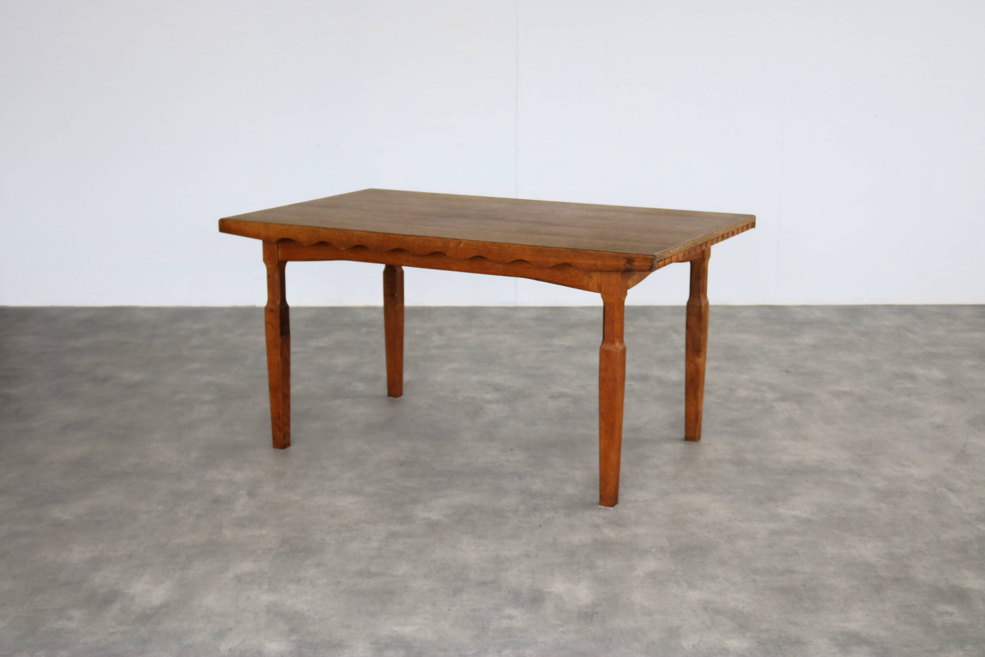 brutalist dining table | vintage table | oak | Kjaernulf
