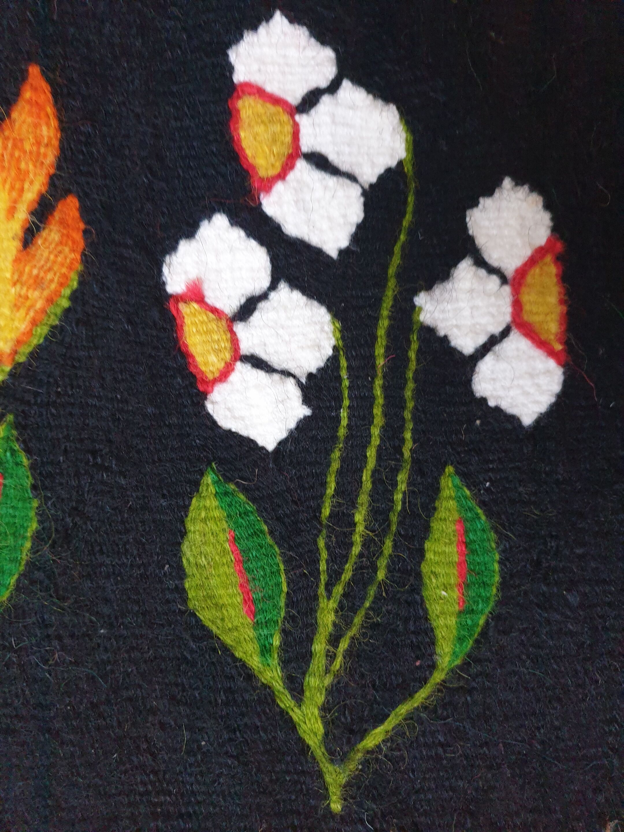 Tapis Oltenian floral, tissé à la main, Roumanie