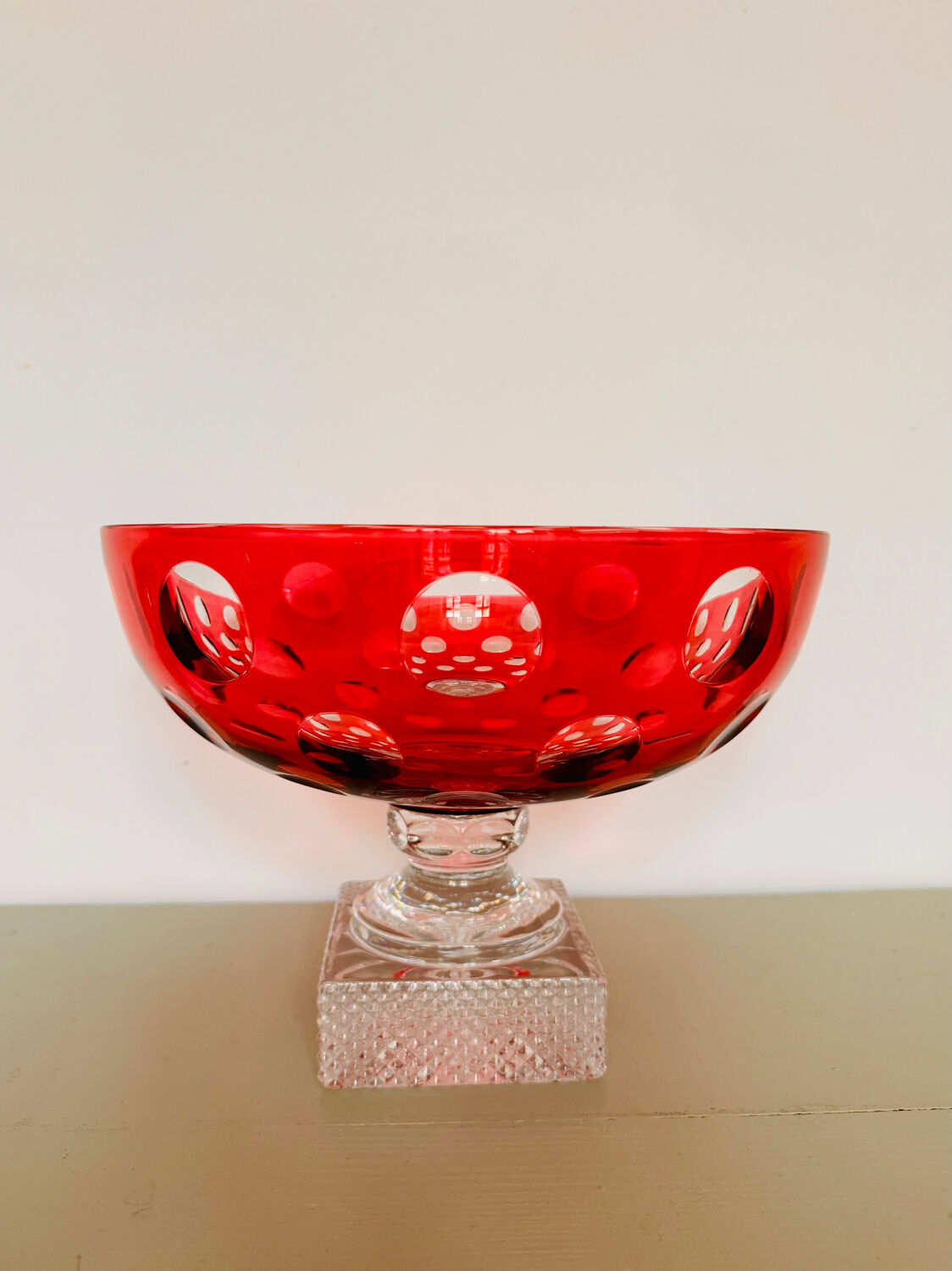 Large crystal bowl on a pedestal from Paris