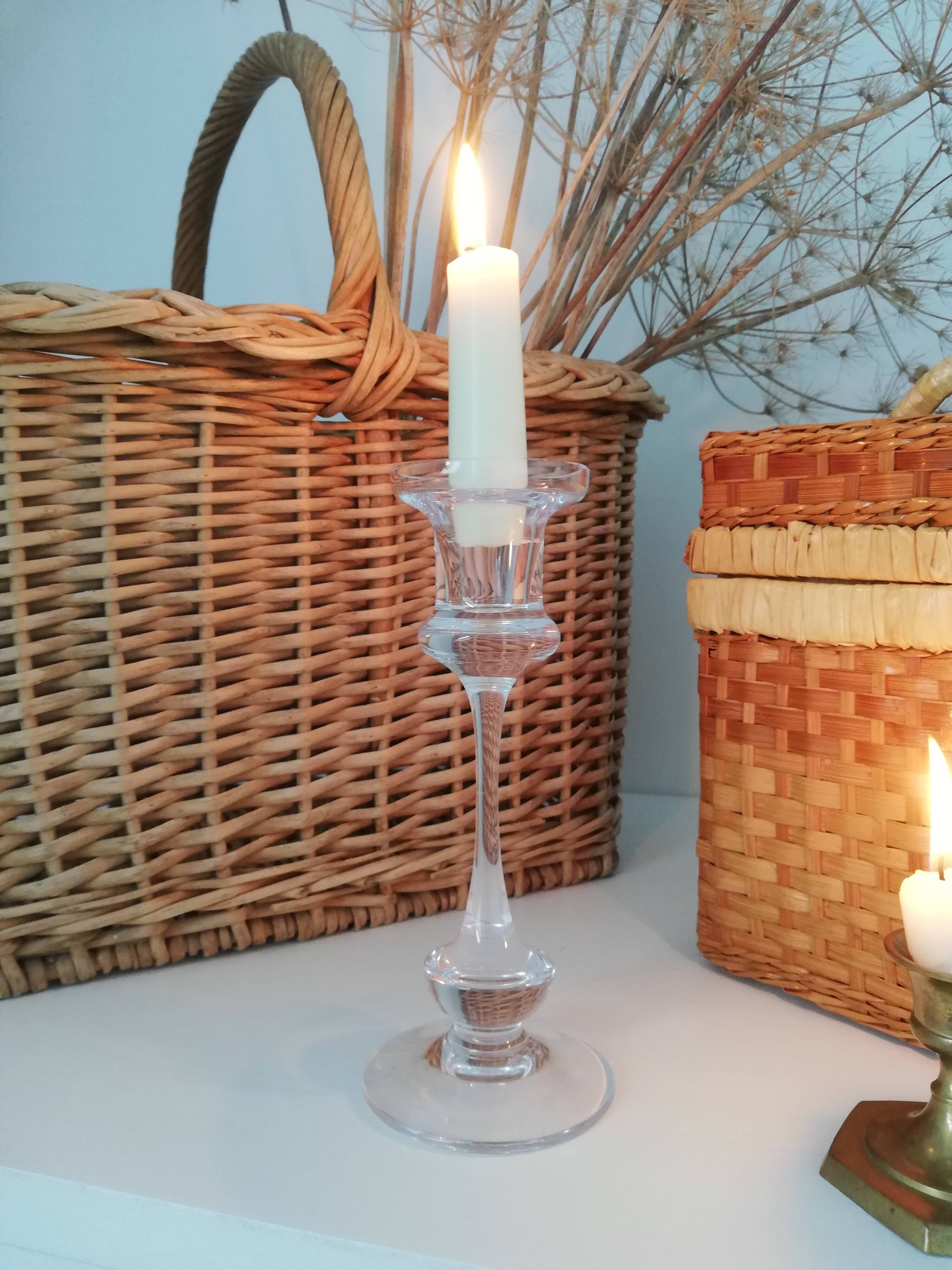 Glass candle holder