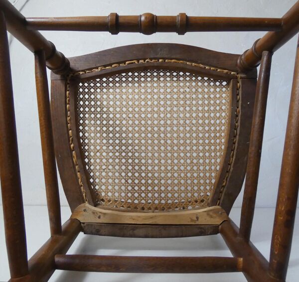 Ancienne chaise volante Louis XVI cannée noeud