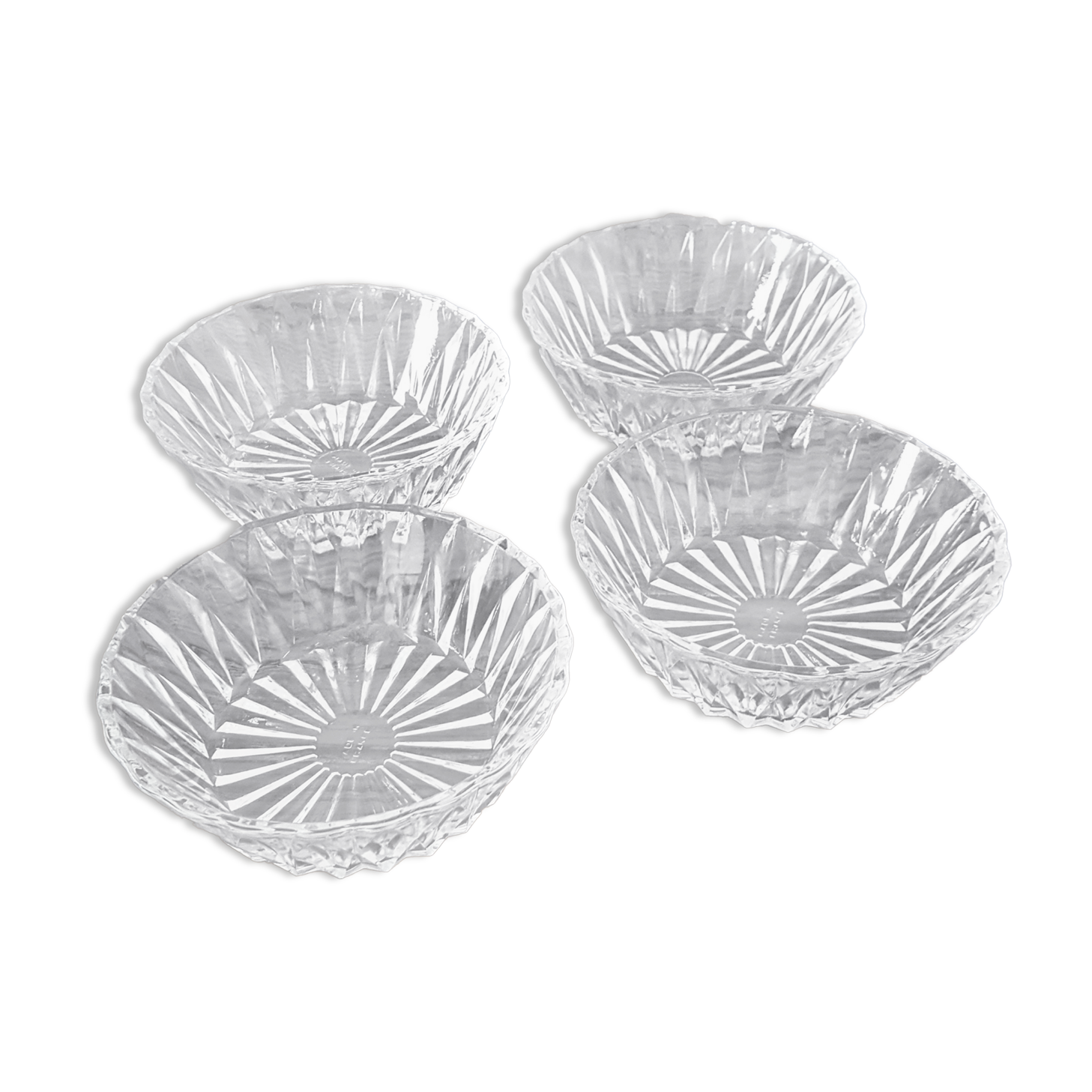 4 coupelles en verre ciselé made in France